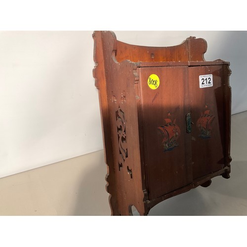 212 - EDWARDIAN WALL CABINET WITH 2 DOORS H16