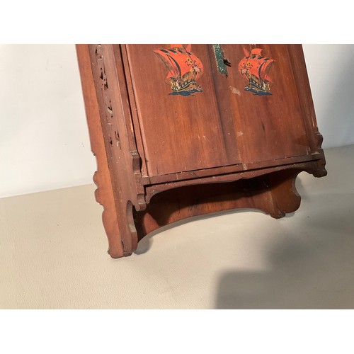 212 - EDWARDIAN WALL CABINET WITH 2 DOORS H16