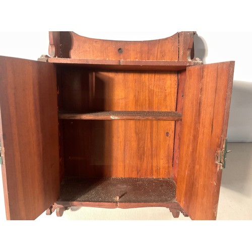 212 - EDWARDIAN WALL CABINET WITH 2 DOORS H16