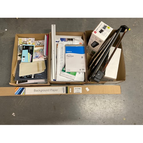 223 - 3 BOXES OF OFFICE STATIONARY ETC