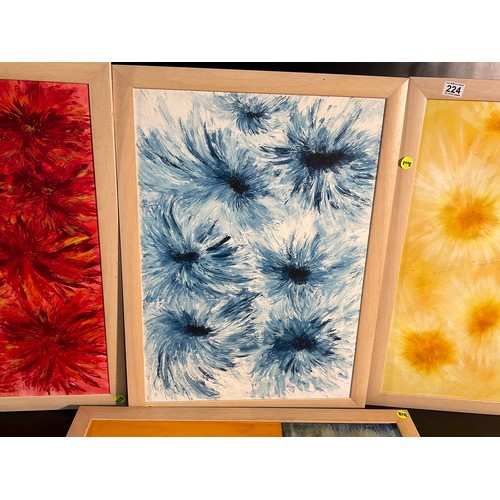 224 - 4 FRAMED OILS ON BOARD 31
