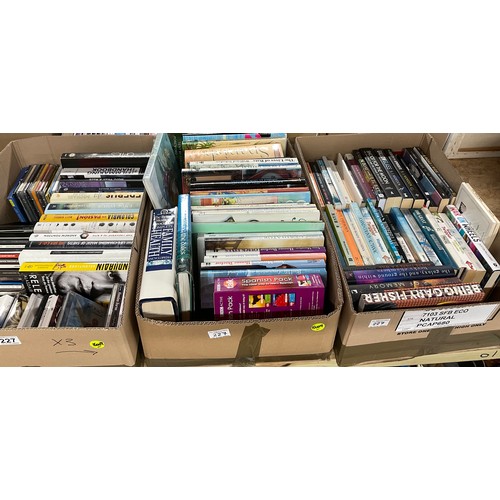 227 - 3 BOXES OF MODERN BOOKS AND CD,S