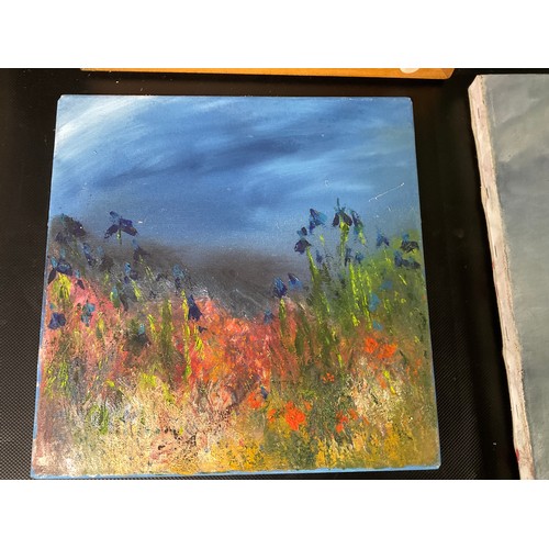 232 - 6 MODERN OILS ON CANVAS PICTURE TO INCLUDE ABSTRACT ART ETC