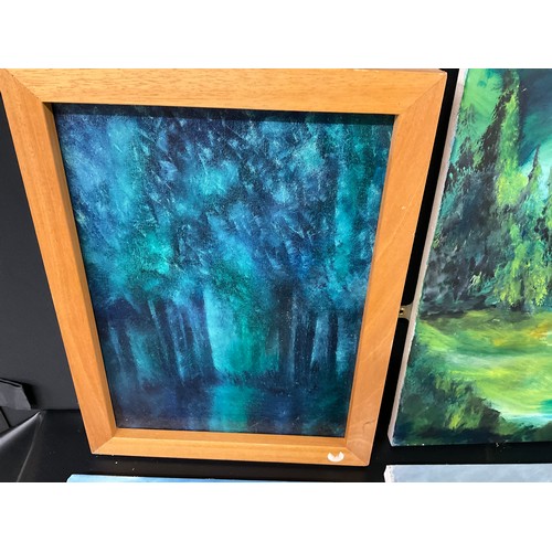 232 - 6 MODERN OILS ON CANVAS PICTURE TO INCLUDE ABSTRACT ART ETC