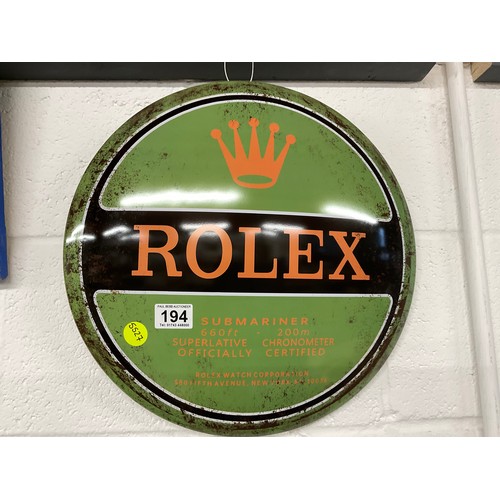 194 - REPRODUCTION CIRCULAR ROLEX SIGN DIA16