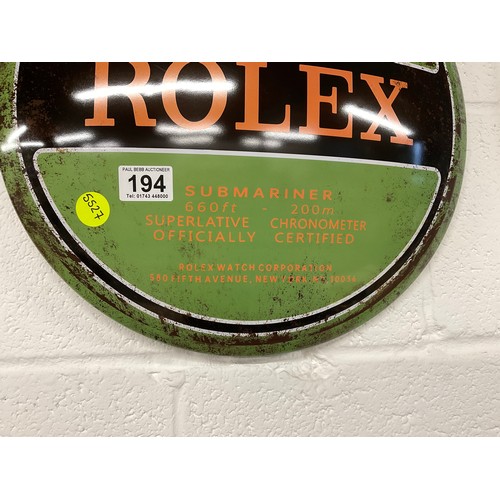 194 - REPRODUCTION CIRCULAR ROLEX SIGN DIA16