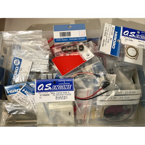 4 PLASTIC CRATES OF REMOTE CONTROL SPARE PARTS, TOOLBOX TO INCLUDE ...