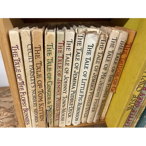 VINTAGE PETER RABBIT BOOKCASE WITH VINTAGE PETER RABBIT BOOKS ETC