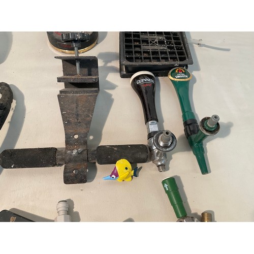 55 - CRATE OF BEER PUMPS GUINESS ETC