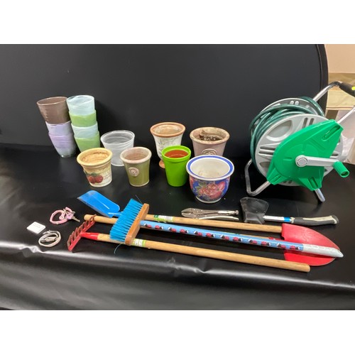 56 - 2 CRATES OF GARDEN AND HOUSEHOLD ITEMS ETC