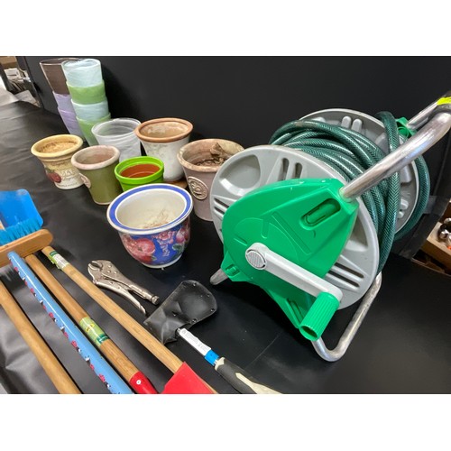 56 - 2 CRATES OF GARDEN AND HOUSEHOLD ITEMS ETC