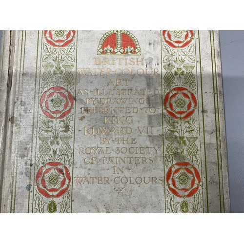 97 - VINTAGE BOOK (BRITISH WATERCOLOR ART) PERSENTED TO KING EDWARD VII BY THE ROYAL SOCIETY OF PAINTERS ... 