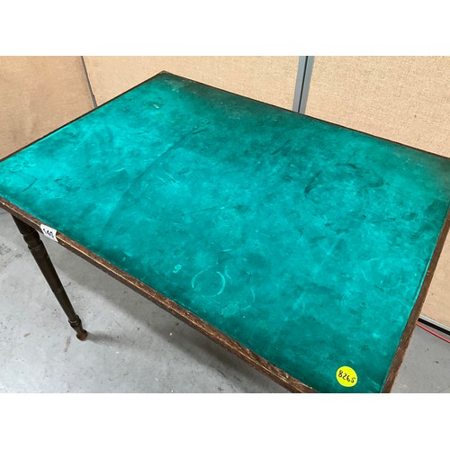 140 - PIONEER FURNITURE VINTAGE FOLDING CARD TABLE WITH BRASS BOUND CORNERS STAMPED W&S THE CAVENDISH TABL... 