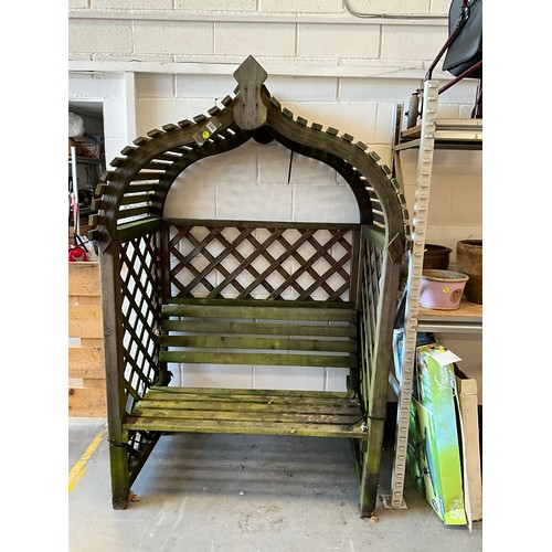 249 - WOODEN GARDEN ARBOUR SEAT H81