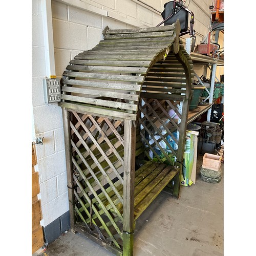 249 - WOODEN GARDEN ARBOUR SEAT H81