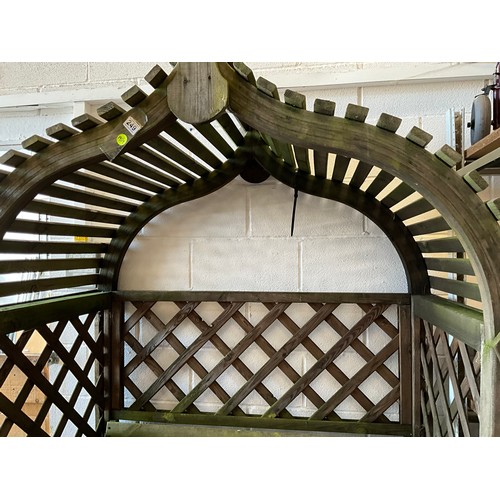 249 - WOODEN GARDEN ARBOUR SEAT H81