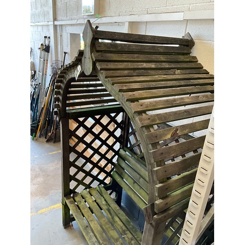 249 - WOODEN GARDEN ARBOUR SEAT H81