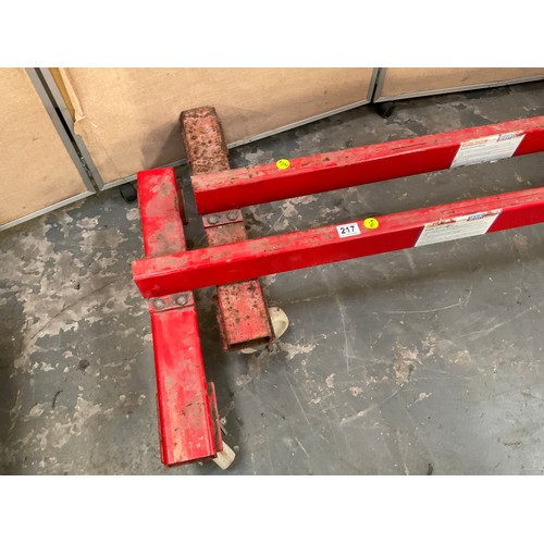 217 - PAIR OF HEAVY DUTY SEALY CAR DOLLIES W51