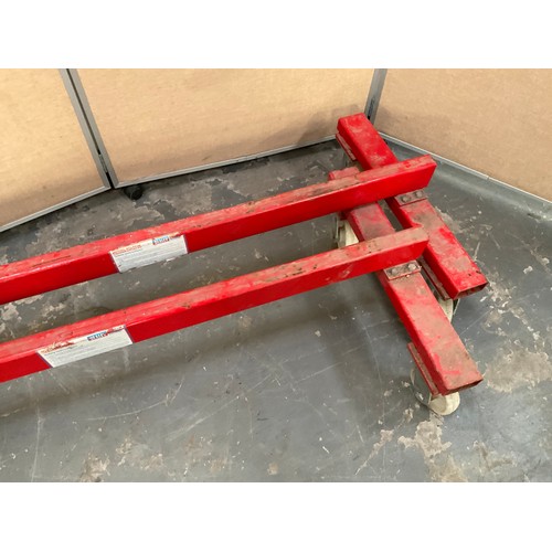 217 - PAIR OF HEAVY DUTY SEALY CAR DOLLIES W51