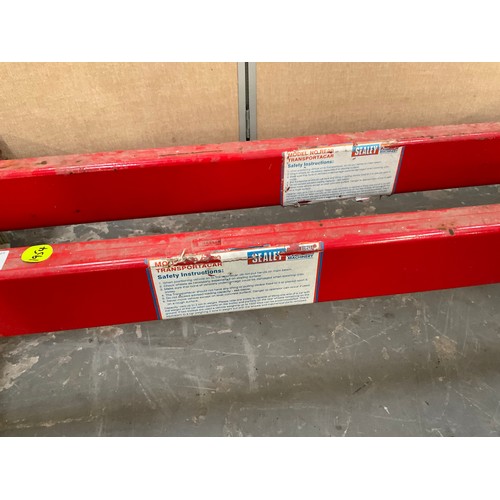 217 - PAIR OF HEAVY DUTY SEALY CAR DOLLIES W51