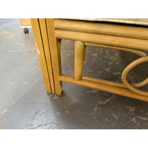 219 - PAIR OF CONSERVATORY CHAIRS AND MATCHING LAMP TABLE