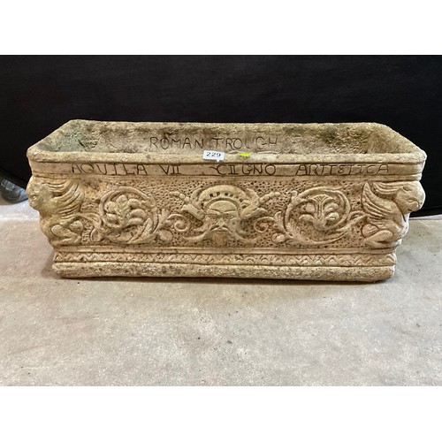 229 - OBLONG CONCRETE GARDEN TROUGH H12