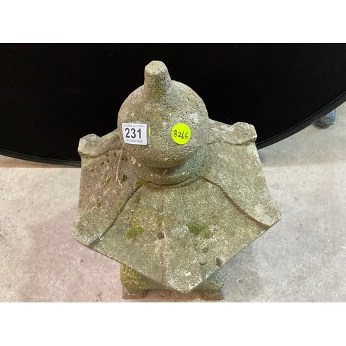 231 - VINTAGE WEATHERED CHINESE PAGONDA GARDEN ORNAMENT H27