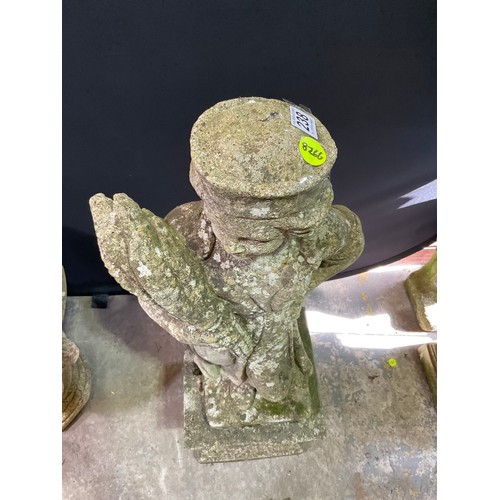 238 - VINTAGE WEATHERED CONCRETE FOUR SEASONS GARDEN STATUE ON PLINTH H48