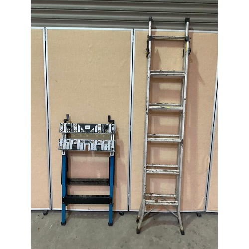 246 - 5 RUNG FOLDING STEP LADDER AND FOLDING WORKMATE