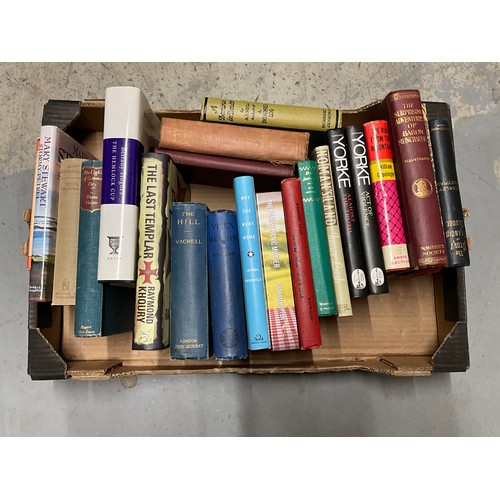 46 - *********WITHDRAWN********BOX OF VINTAGE BOOKS - RARE TITLED FICTON BOOKS INCLUDING SEVERAL FIRST ED... 