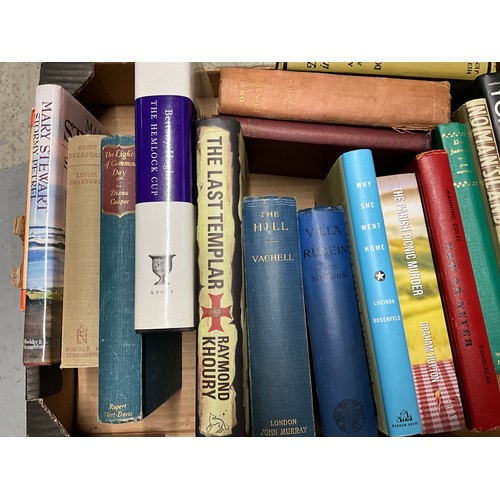 46 - *********WITHDRAWN********BOX OF VINTAGE BOOKS - RARE TITLED FICTON BOOKS INCLUDING SEVERAL FIRST ED... 