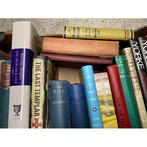 46 - *********WITHDRAWN********BOX OF VINTAGE BOOKS - RARE TITLED FICTON BOOKS INCLUDING SEVERAL FIRST ED... 