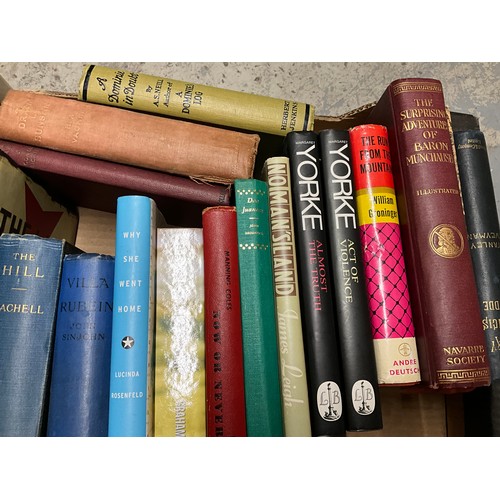 46 - *********WITHDRAWN********BOX OF VINTAGE BOOKS - RARE TITLED FICTON BOOKS INCLUDING SEVERAL FIRST ED... 