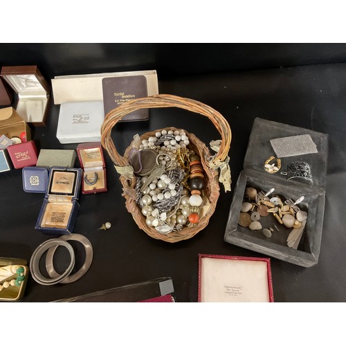 17 - BOX OF COSTUME JEWELLERY,  JEWELLERY BOXES ETC