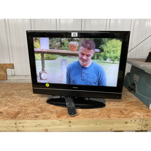 22 - GOODMANS FLAT SCREEN TV WITH REMOTE  26