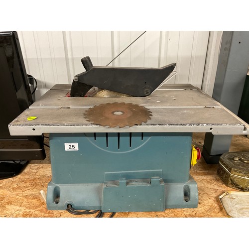 25 - ERBAUER ELECTRIC TABLE SAW WITH SPARE BLADE