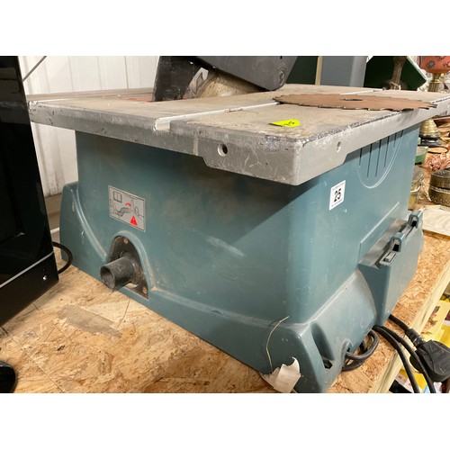 25 - ERBAUER ELECTRIC TABLE SAW WITH SPARE BLADE
