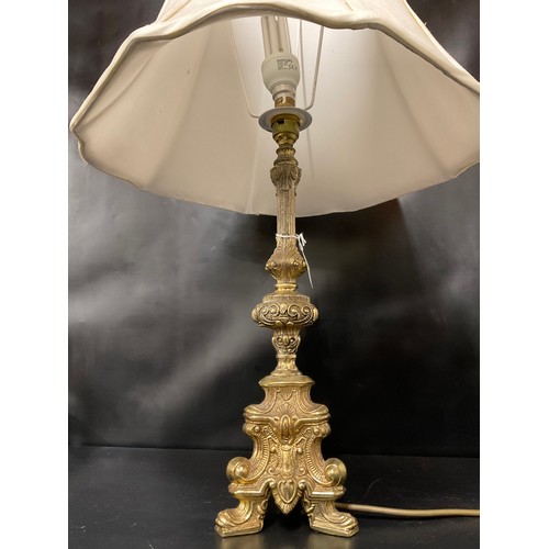 27 - MODERN DECORATIVE METAL TABLE LAMP WITH SHADE - 26