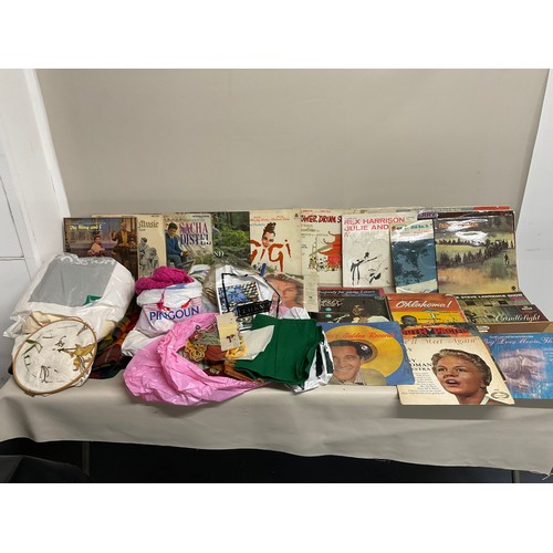 32 - 2 BOXES OF CRAFTWARE AND WOOLS, NEEDLEWORK, BLANKETS ETC