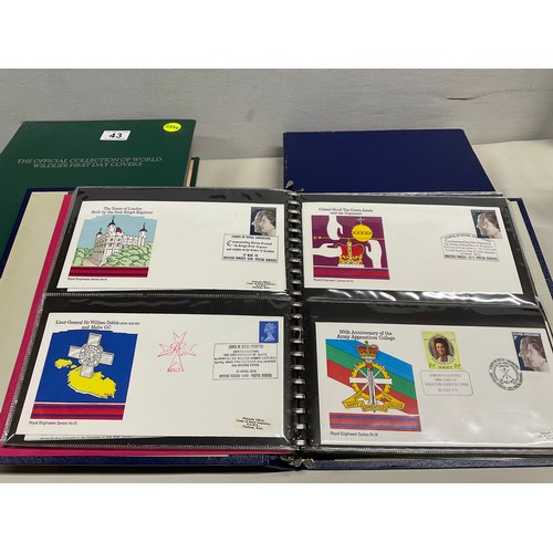 43 - THE OFFICIAL COLLECTION OF WORLD WILDLIFE FIRST DAY COVERS ALONG WITH THREE BOXED STAMP ALBUMS AND C... 