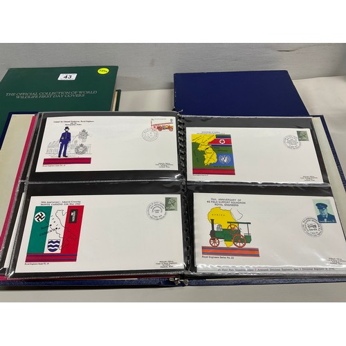 43 - THE OFFICIAL COLLECTION OF WORLD WILDLIFE FIRST DAY COVERS ALONG WITH THREE BOXED STAMP ALBUMS AND C... 
