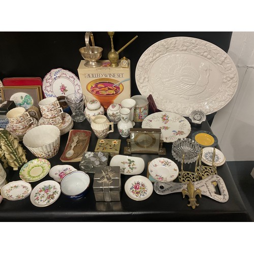 48 - 4 BOXES OF MIXED CHINA AND COLLECATBLES - INC AYNSELY, DOULTON AND WEDGWOOD ETC