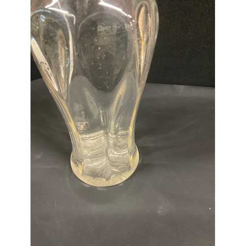 52 - GLASS VASE WITH ETCHED BASE AND HALLMARKED SILVER COLLAR - J.D & S 7.5
