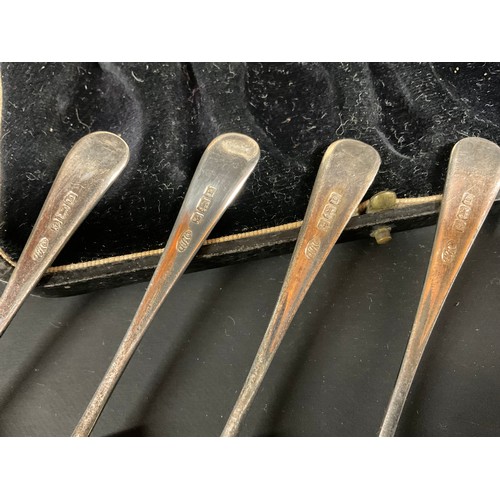 54 - CASED SET OF 6 SILVER TEA SPOONS - BIRMINGHAM - TOTAL WEIGHT 52G
