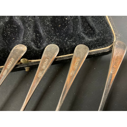 54 - CASED SET OF 6 SILVER TEA SPOONS - BIRMINGHAM - TOTAL WEIGHT 52G