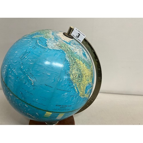 3 - VINTAGE DANISH GLOBE OF THE WORLD (12