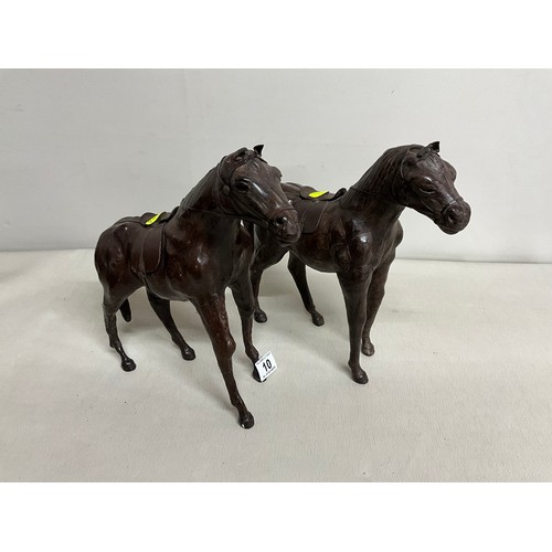 10 - PAIR OF VINTAGE LIBERTY STYLE LEATHER HORSES H12