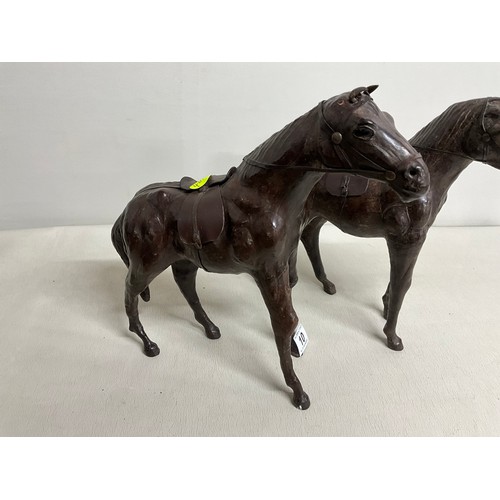 10 - PAIR OF VINTAGE LIBERTY STYLE LEATHER HORSES H12