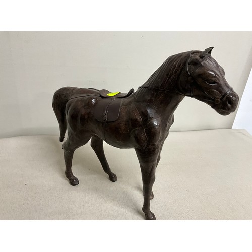10 - PAIR OF VINTAGE LIBERTY STYLE LEATHER HORSES H12
