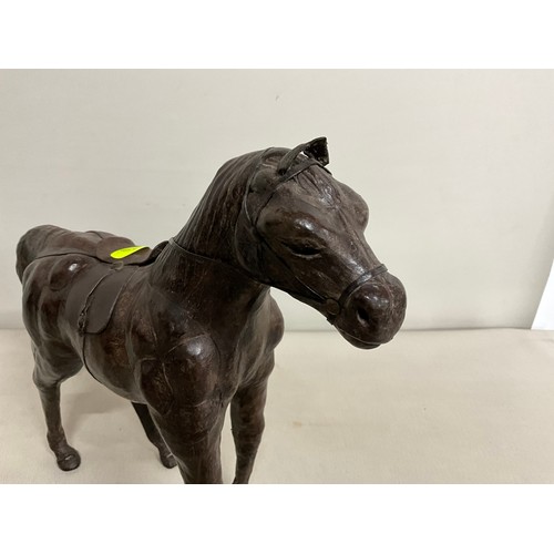 10 - PAIR OF VINTAGE LIBERTY STYLE LEATHER HORSES H12